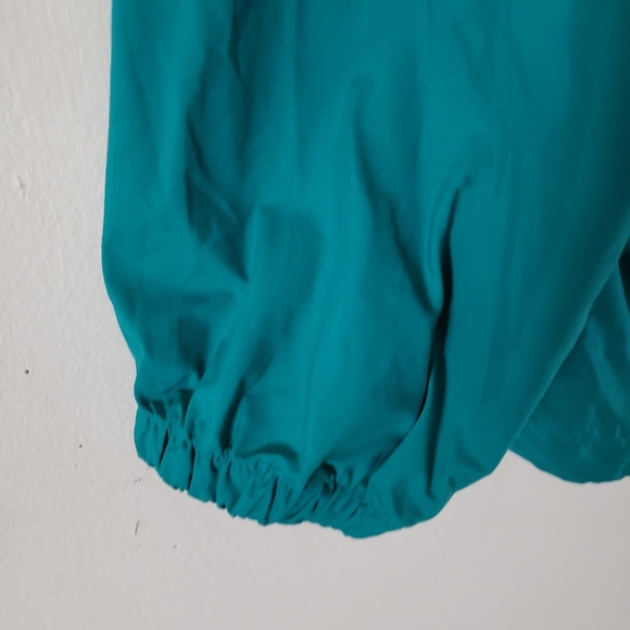 Vintage LL Bean women Large Green Anorak Nylon Windbreaker Hooded 1/4 Zip Jacket - Picture 5 of 7